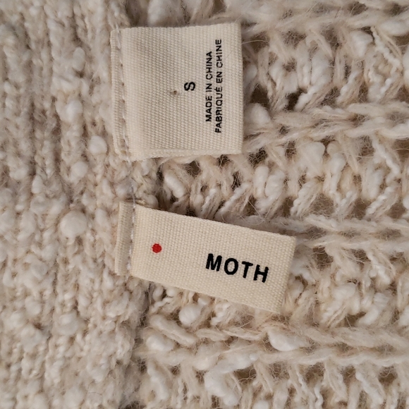 Moth for Anthropologie A-Line Cream Sweater with Zipper Size Small - Picture 7 of 13